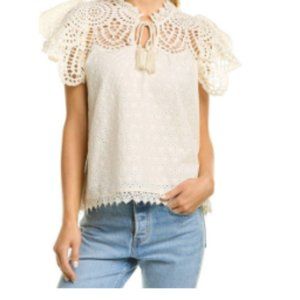 Jennifer & Grace Eyelet Top - Brand New with Tags - Size Large